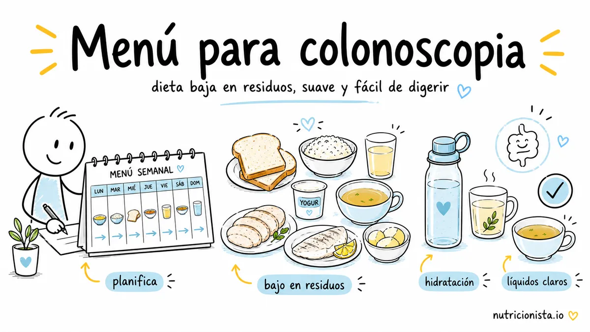 Menú para colonoscopia