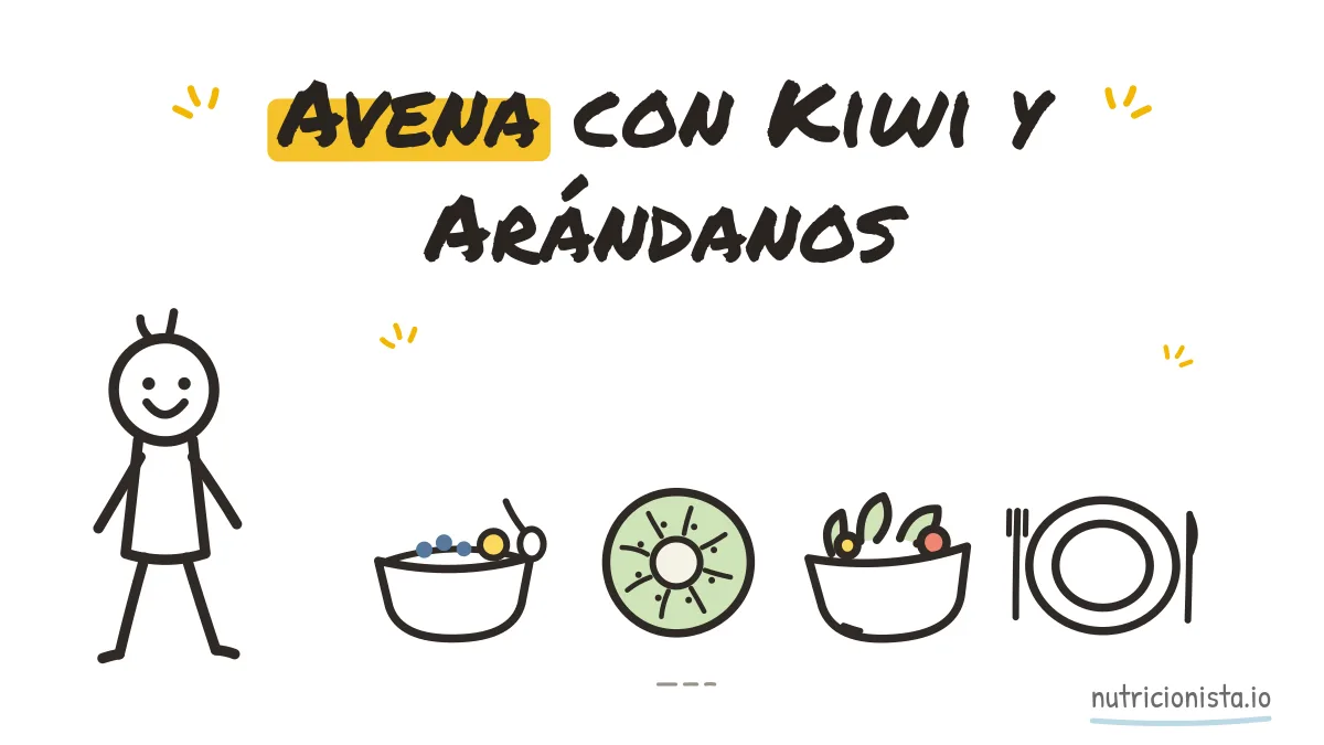 Avena con Kiwi y Arándanos