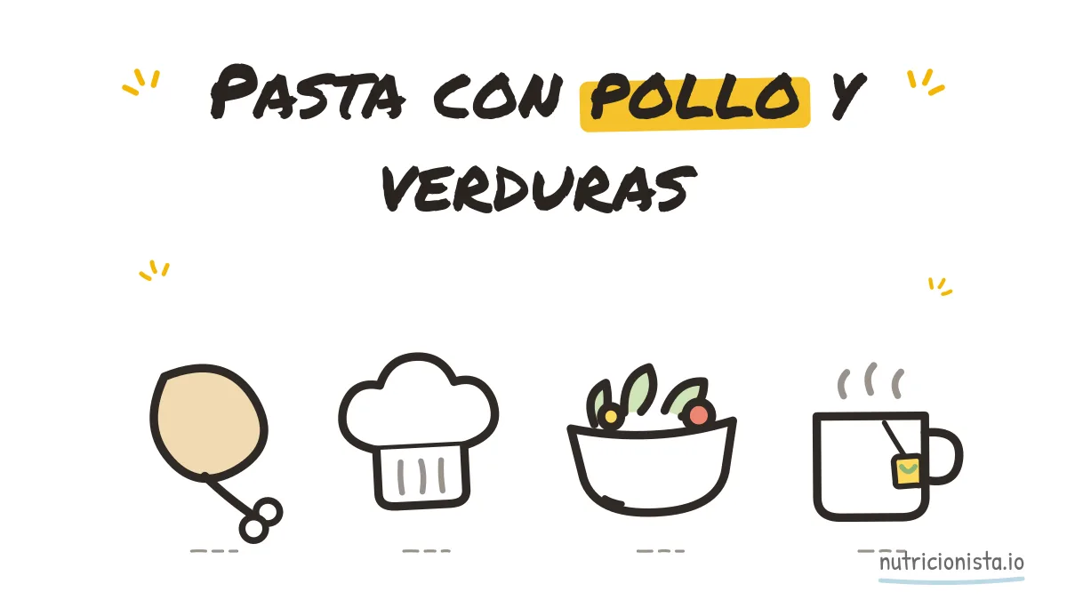 Pasta con pollo y verduras