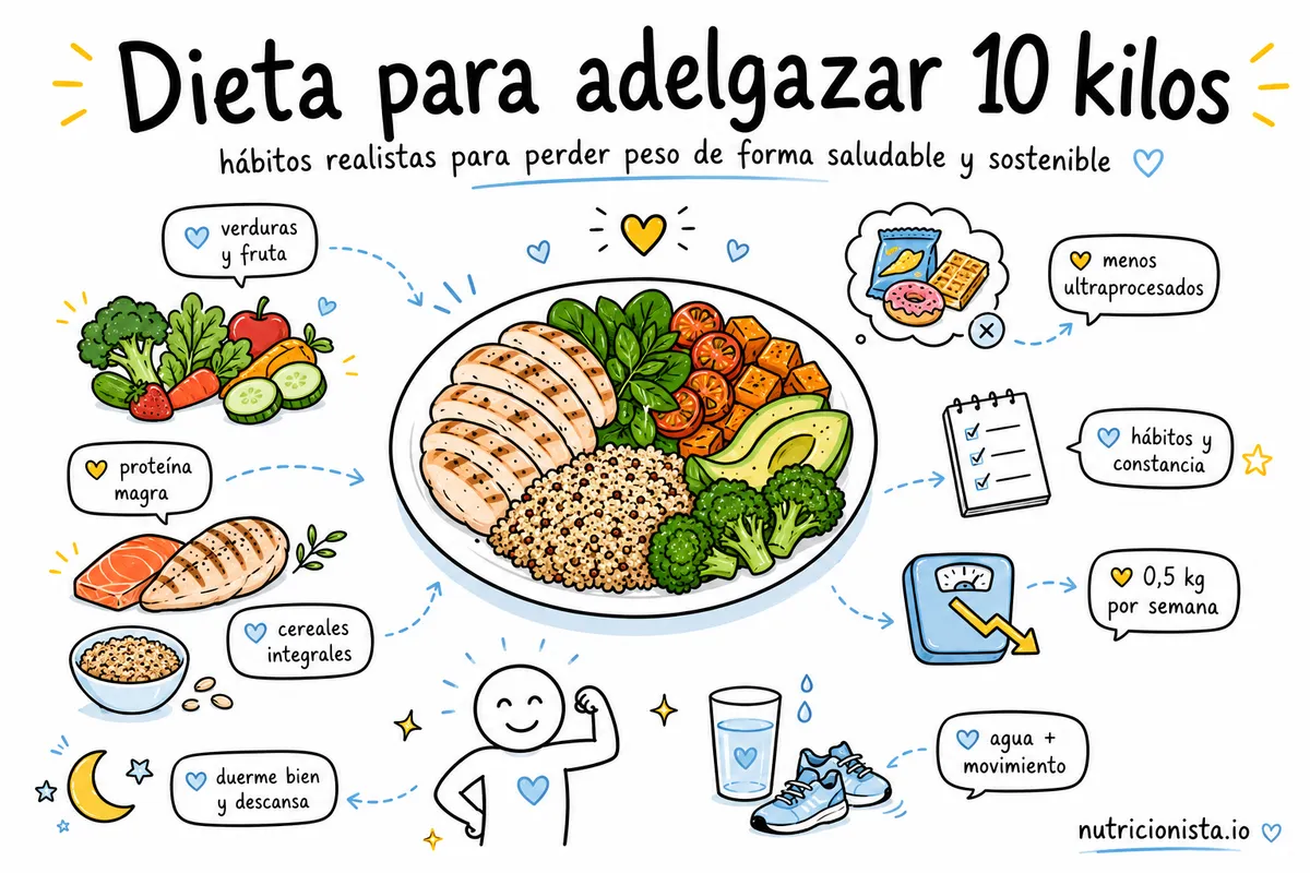 Dieta para adelgazar 10 kilos