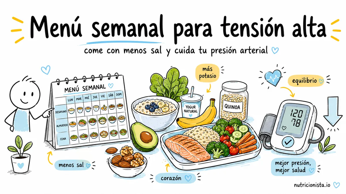 Menú semanal para tensión alta