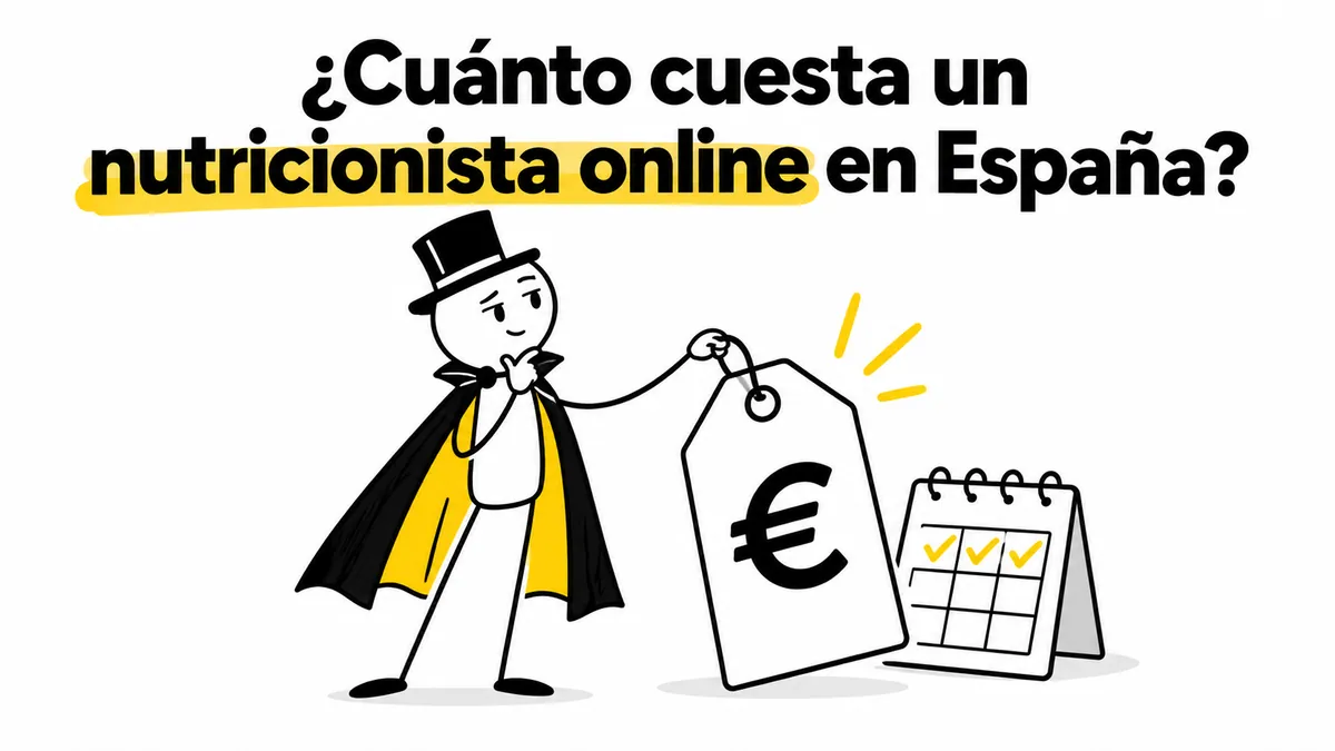 Personaje con una etiqueta de precio y un calendario de revisiones.