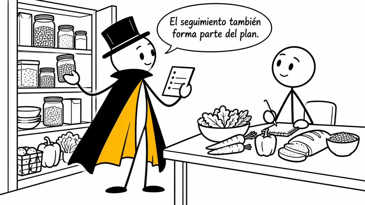 Monigote con sombrero y capa: «El seguimiento también forma parte del plan.»