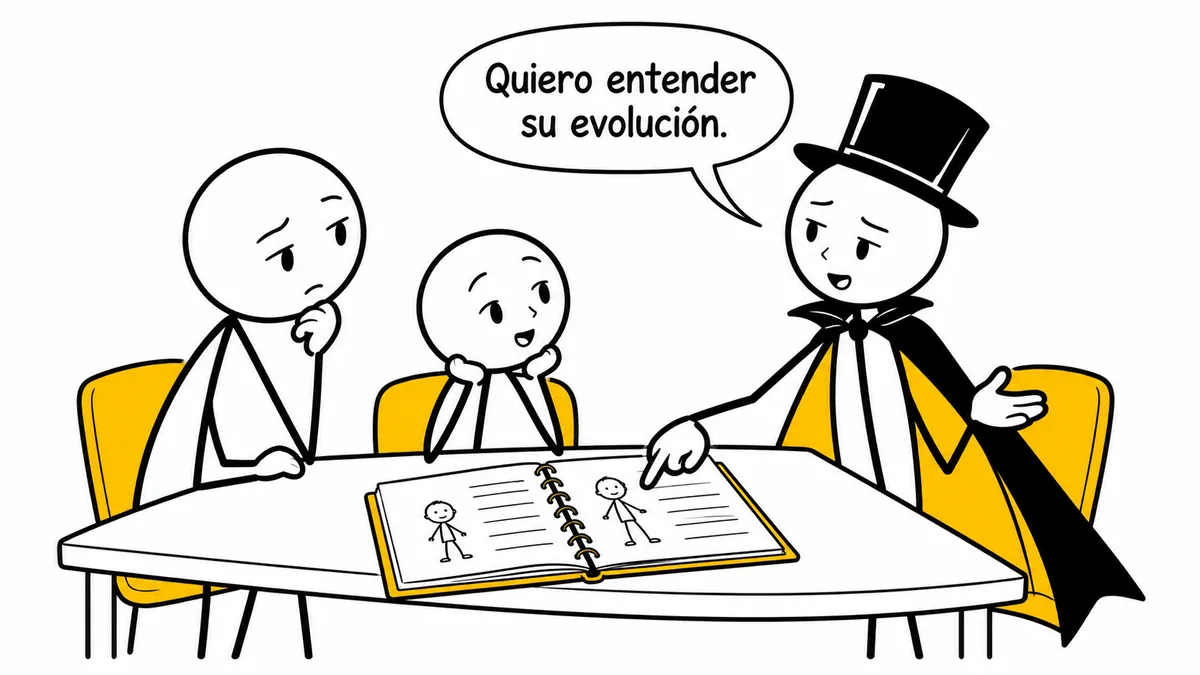 Viñeta sobre «¿En qué percentiles tiene que estar mi hijo?»: «Quiero entender su evolución.».