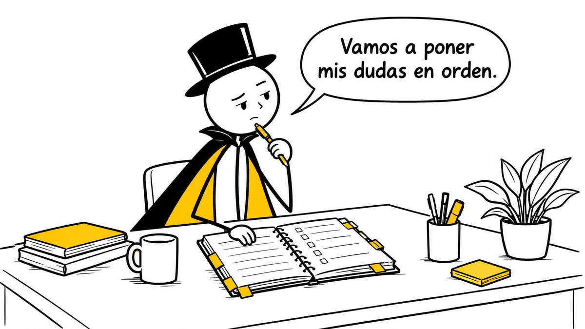 Viñeta sobre «Hernia de hiato: síntomas y tratamiento»: «Vamos a poner mis dudas en orden.».