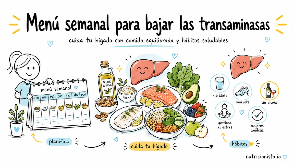 Menú semanal para bajar las transaminasas