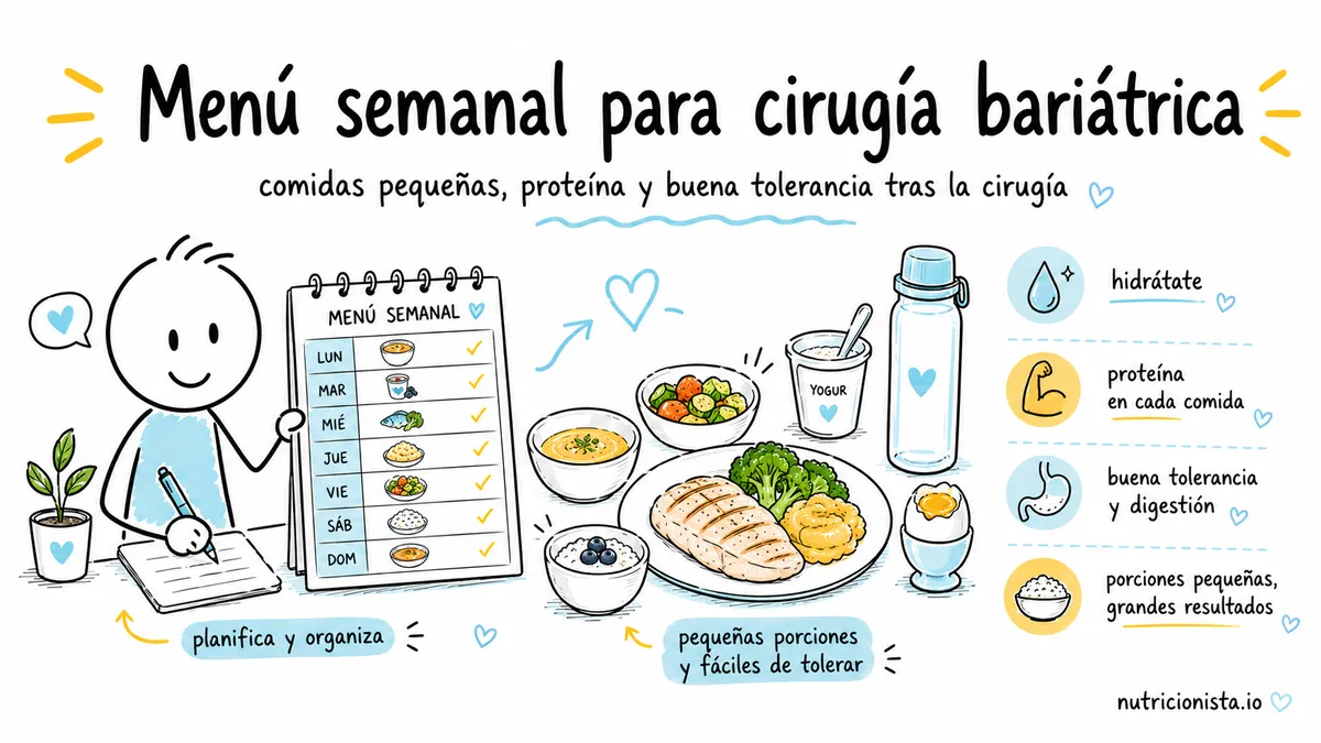 Menú semanal para cirugía bariátrica