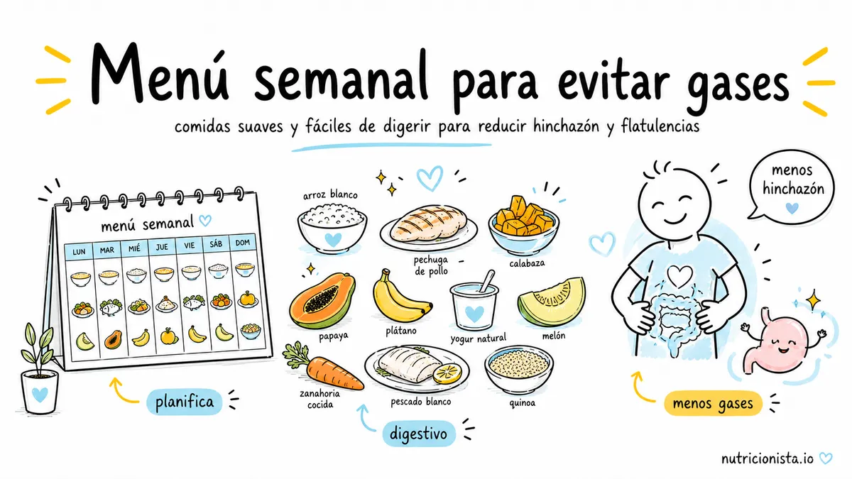 Menú semanal para evitar gases