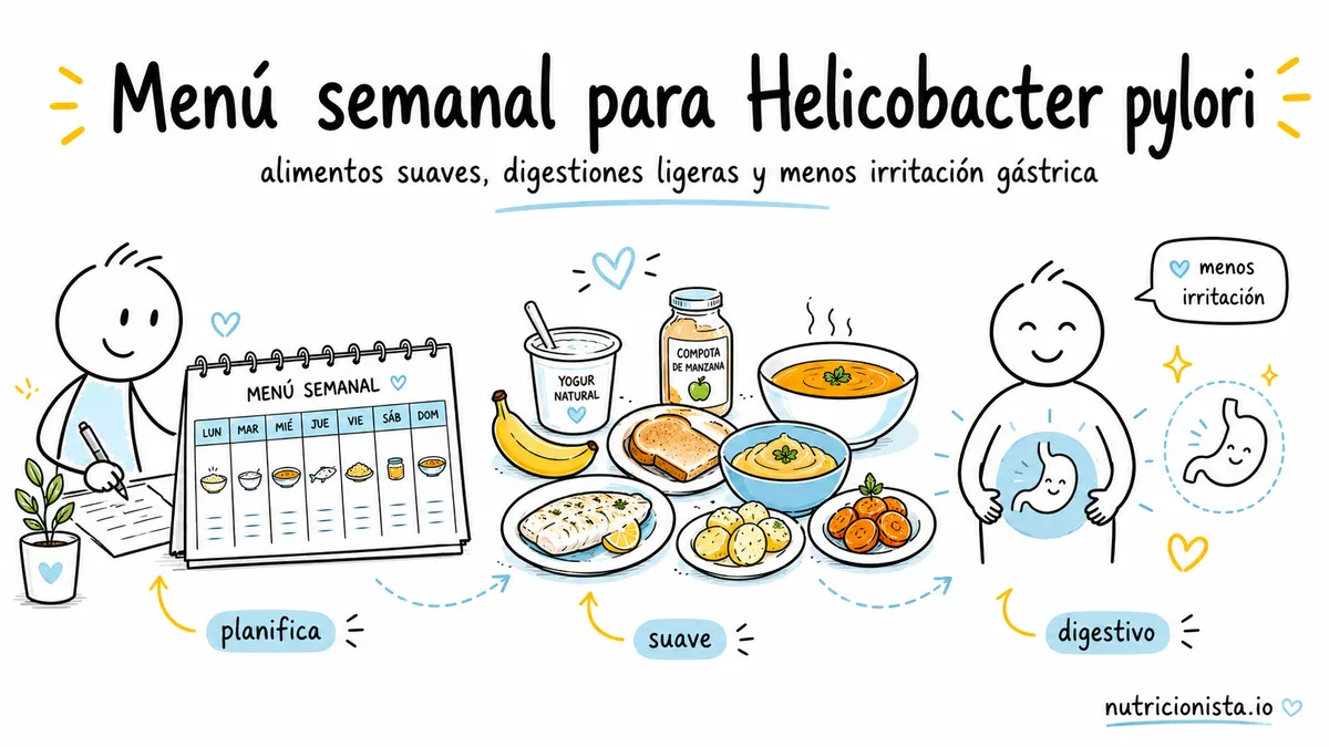 Menú semanal para helicobacter pylori