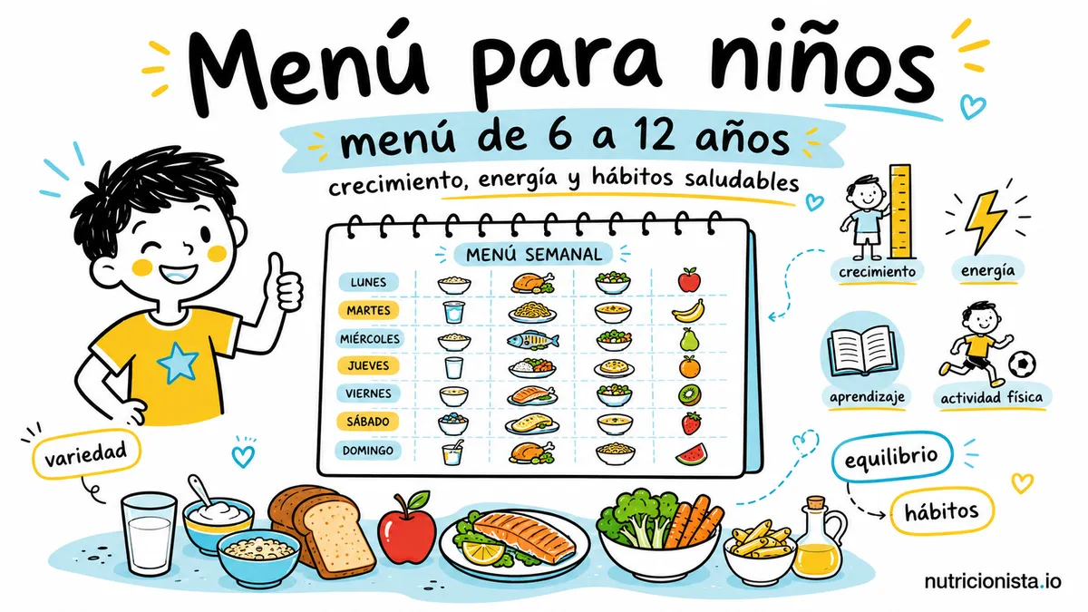 Menú para niños de seis a doce años