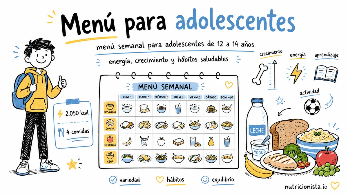 Menú para adolescentes