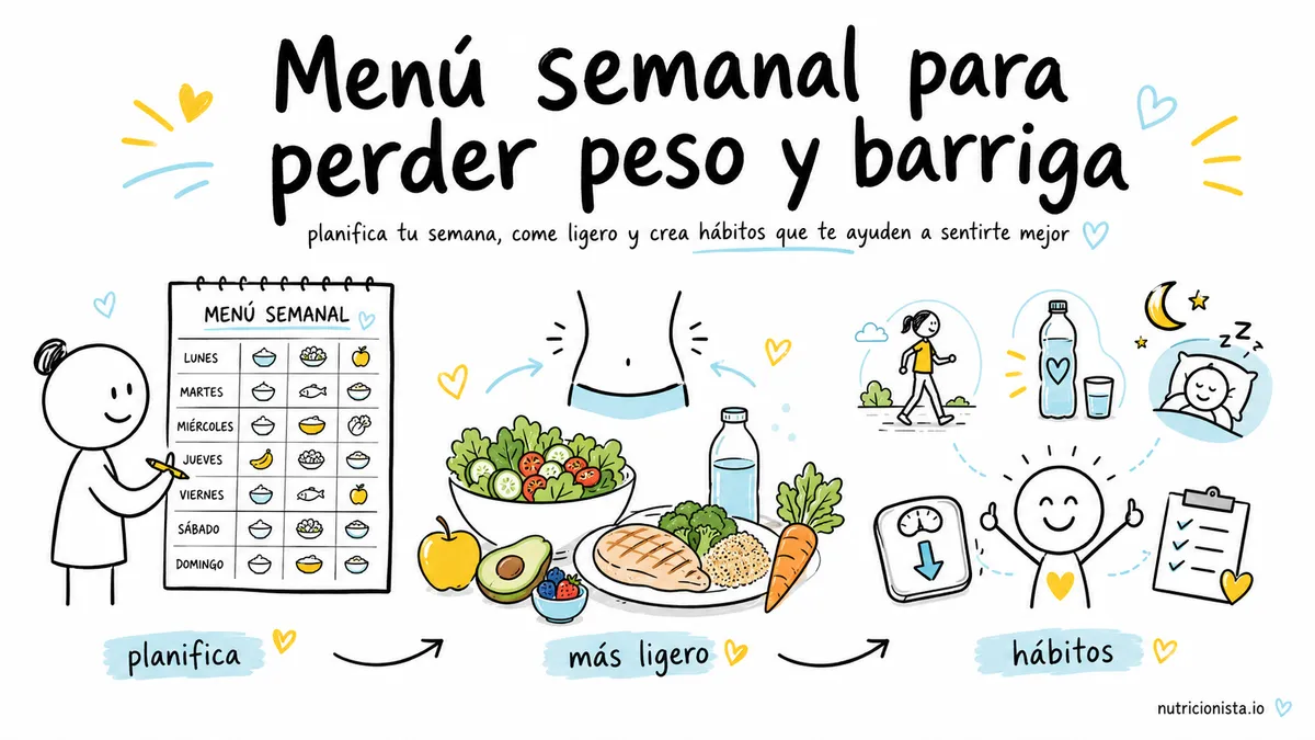 Menú semanal para perder peso y barriga