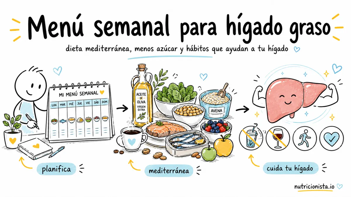 Menú semanal para hígado graso