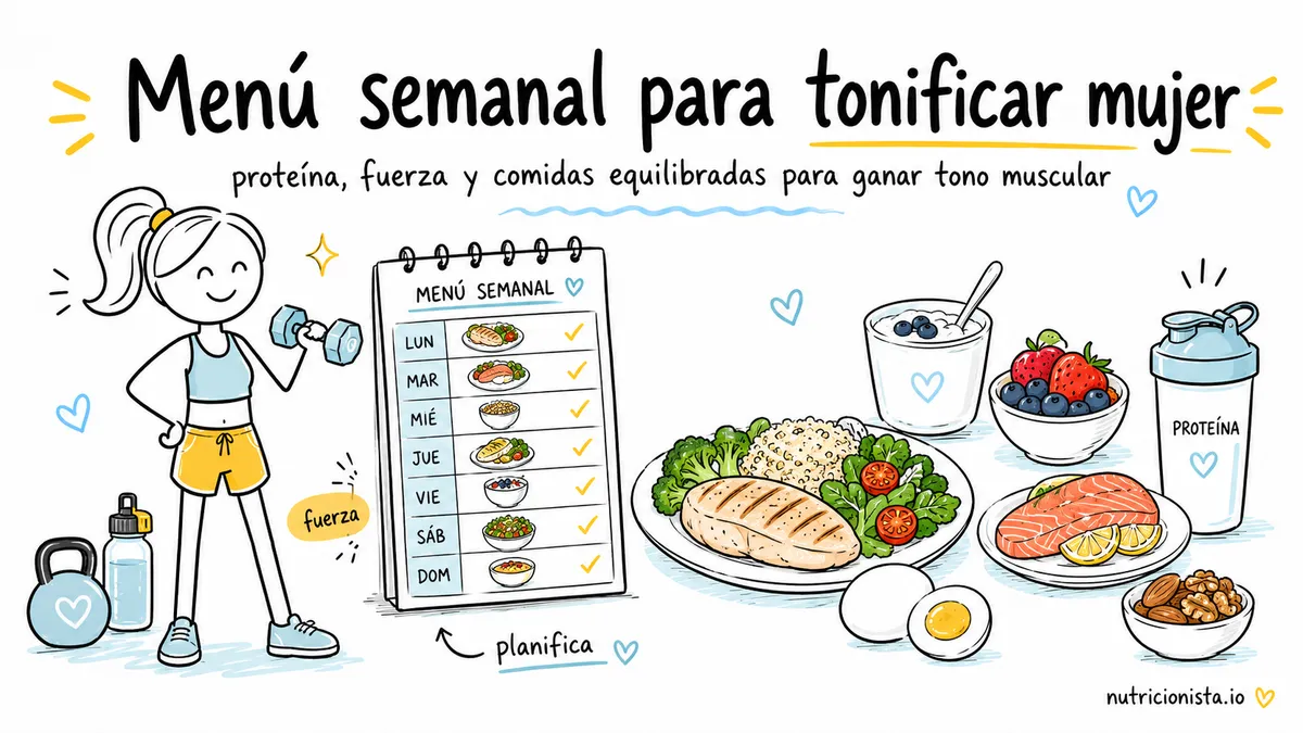 Menú semanal para tonificar mujer