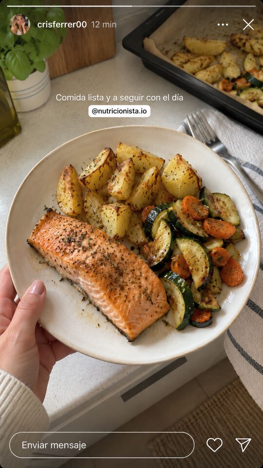 Historia de Instagram: Comida lista y a seguir con el día