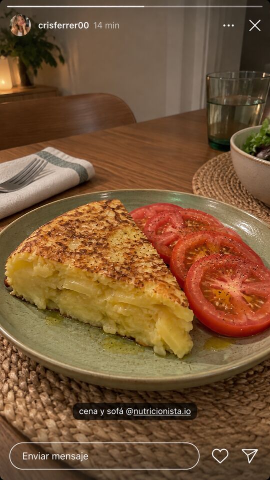 Historia de Instagram: cena y sofá