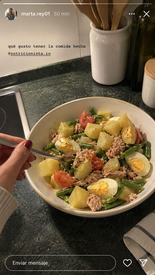 Historia de Instagram: qué gusto tener la comida hecha