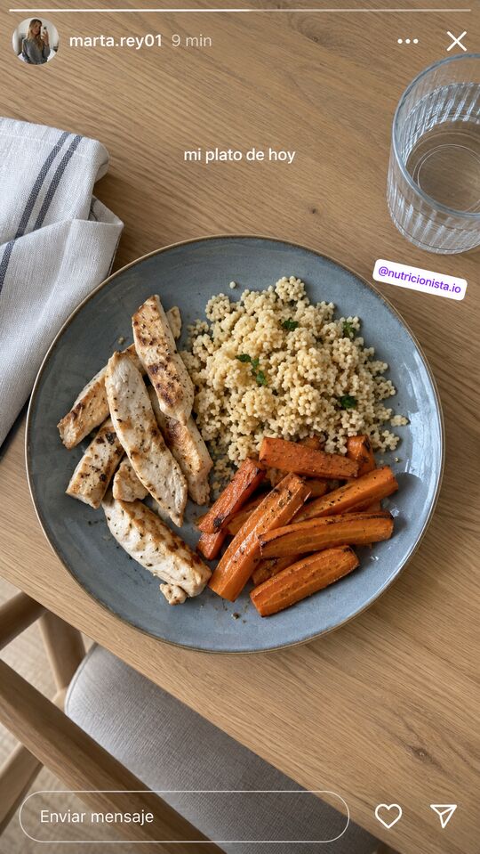 Historia de Instagram: mi plato de hoy