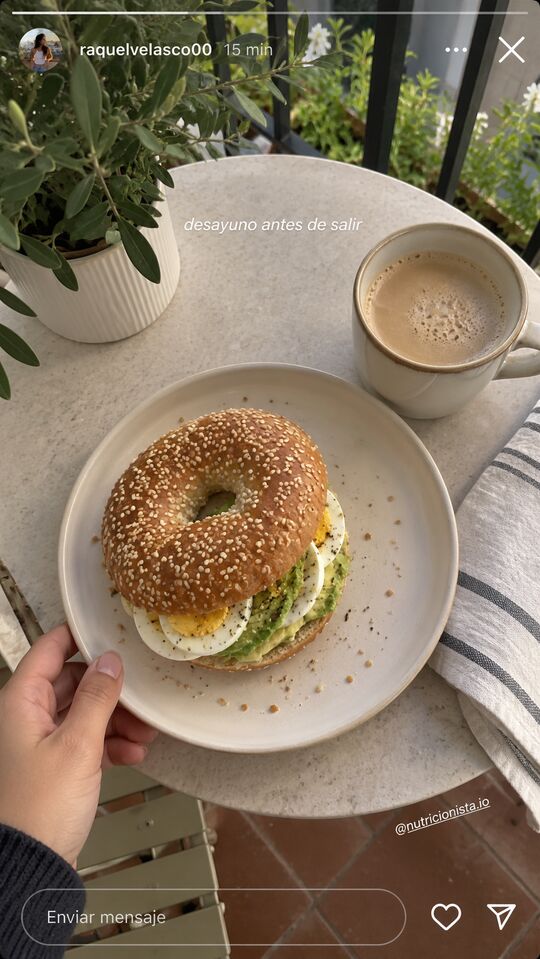 Historia de Instagram: desayuno antes de salir