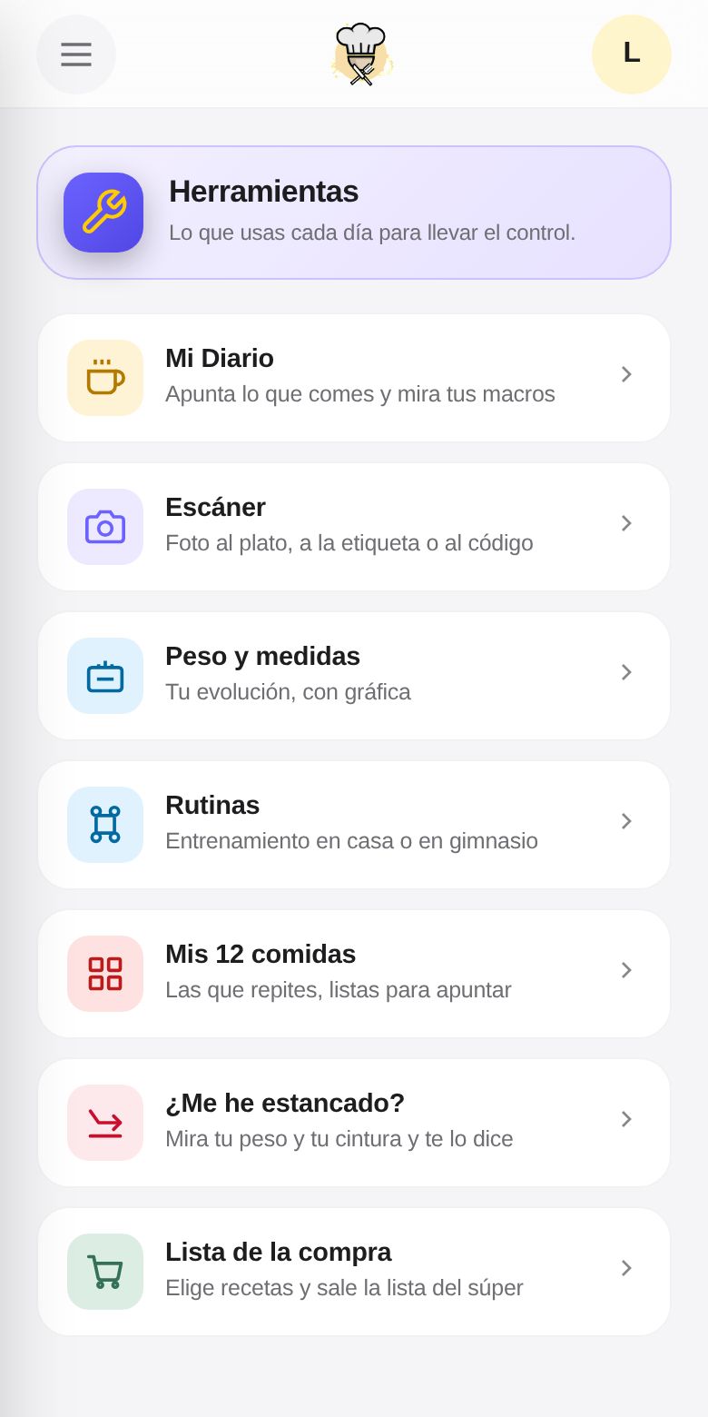 La app: herramientas