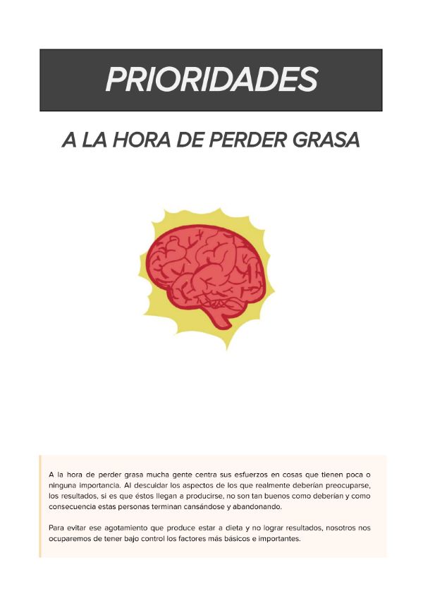 Prioridades para perder grasa